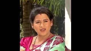 33 Cute Indian housewife in Pink Green Satin Milky Saree Scene - Bhabhi