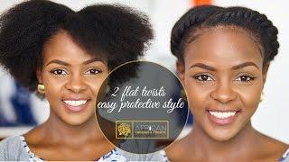 How to 2 Flat Twists on Natural Hair  Protective Style