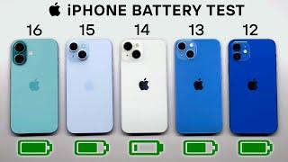 iPhone 16 vs 15 vs 14 vs 13 vs 12 Battery Test  iOS 18 Battery Life DRAIN Test