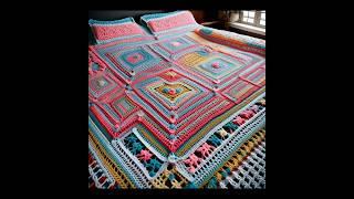 Trendy crochet bedsheet 2024  #knitted #new #ytshorts #yt #shorts #wool #beautiful #crochet #2024