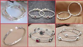 stylish & cute baby bangles designs 2021  exclusive baby bangles designs  silver baby bangles