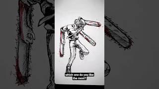 stick man speed anime drawing compilation #luffy #tanjiro #kakashi #chainsawman #akaza