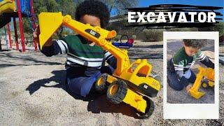 Construction Toy for Kids in Action  Excavator Cat at the Park Digging