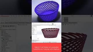 Plastic Bowl Design in SolidWorks  solidwork Shorts Video