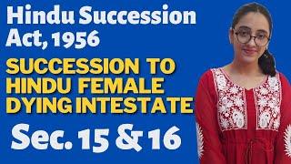 Hindu Succession Act 1956   Sec 15 and 16 - Succession to Hindu Female Dying Intestate