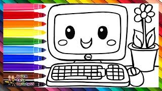 Draw and Color a Cute Computer ️ Drawings for Kids
