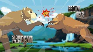 Short-faced Bear vs Brown Bear  Modern vs Prehistoric Animals S1  Animal Animation