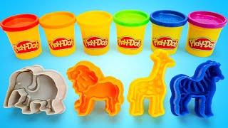 Learning and Creating with Play Doh  Colorful Fun with Animals for Kids 