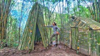 Off-grid living build the most primitive kitchen at my bushcraft shelterfinal episode