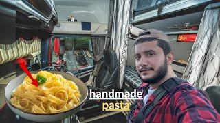 I Cooked Pasta With Goose Eggs in it  Cookıng Inside the Truck 