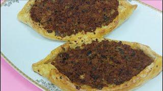 QIYMELI PIDE. PIDE.TURKISH PIDE. TURKISH PIDE RECIPE.KIYMALI PIDE TARIFI