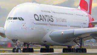 INCREDIBLE Airbus A380 CLOSE UP Takeoff & Landing  Qantas  Melbourne Airport Plane Spotting