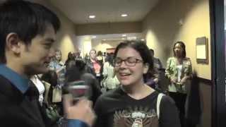 Osric Chau interviews fans at the Supernatural Convention in Burbank..