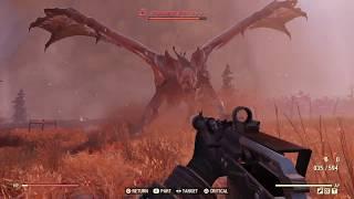 Fallout 76 - My 2nd Solo Scorchbeast Queen 14second kill with handmade