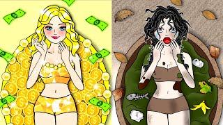 RICH Student or BROKE Student - Barbie Transformation Handmade - DIYs Paper Dolls & Crafts