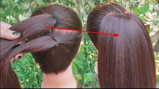 New Ponytail Hairstyle With Trick  Everyday Hairstyle  Easy School Collage Girl Hairstyle 