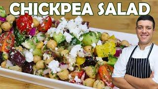 Healthy Mediterranean Chickpea Salad  Recipe by Lounging with Lenny