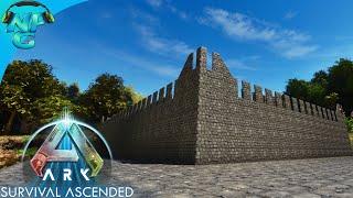 ARK Survival Ascended - Building the Castle Wall Exterior Defenses E16