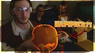 We carved Halloween pumpkins with the worst tools imaginable.