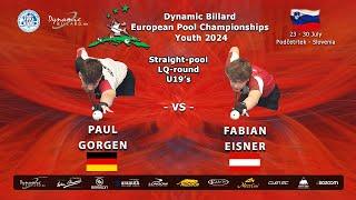 Day 1 Youth Straight-pool discipline Dynamic Billard European Pool Championships Youth 2024.