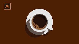 Adobe Illustrator CC - Coffee vector art Flat design in Adobe illustrator