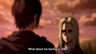 Historia has Erens Baby??  Eren and Historia. talk about having a child eng sub