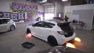 800 hp Mazdaspeed 3 Launch Control Quad Exhaust Shoots Flames Everywhere