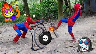 Spider Man Real Life Problem In Outdoors At Fun.