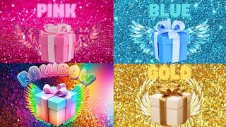 Choose your gift ️ 4 gift box challenge Pink Blue Rainbow & Gold #giftboxchallenge