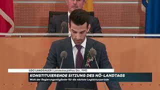 NÖ Landtag Udo Landbauers FPÖ Antrittsrede