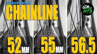 12 Speed CHAINLINE Explained - 52 vs 55 vs 56.5 mm Shimano SLX M7100 vs M7120  Cranksets