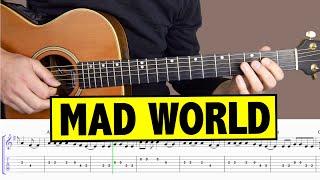 Mad World - Guitar Tutorial - Gary Jules MELODY