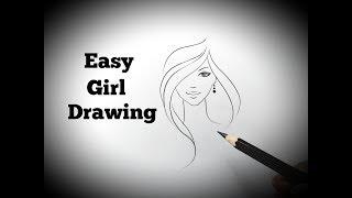 How to draw a girl face easy Drawing a girl face sketch easy step by step tutorial for beginners