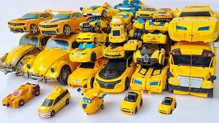 New Different Yellow Transform Toys in Car Park Adventure Bumblebee - Stopmotion Robot Tobot Rescue