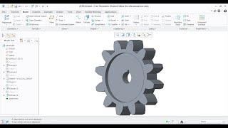 How to draw  Spur gear  in 3D using Creo #Basic creo tools #creo parametric.