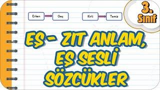 Eş - Zıt Anlam Eş Sesli Sözcükler  3.Sınıf Türkçe #2023