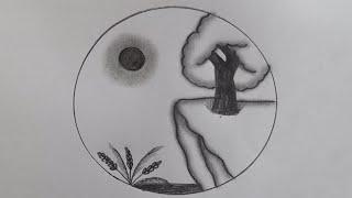 Circle Scenery drawing 18 @TamilNewArt