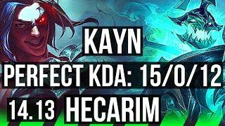 KAYN vs HECARIM JGL  15012 Legendary Rank 7 Kayn  EUNE Challenger  14.13