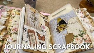 JOURNALING SCRAPBOOK - ASMR Journaling in my handmade junk journal