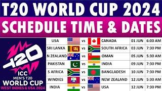 T20 World Cup 2024 schedule ICC T20 World Cup 2024 Schedule Time Table  T20 World Cup Schedule