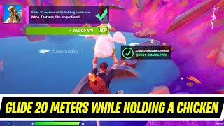 Glide 20 meters while holding a chicken - Week 3 Epic Quest Fortnite