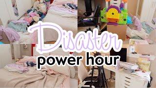 DISASTER Power Hour Clean With Me  Disaster Cleaning Motivation