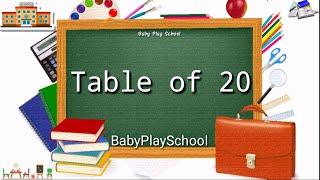 Table of 20 20 ka pahada  Pahada 20 ka  Table 20  Table of 20  20 Table  pahada BabyPlaySchool