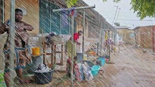 HEAVY RAIN IN AFRICAN COMMUNITY GHANA NUNGUA
