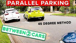 Parallel Parking Between 2 Cars - The 45 Degree Technique