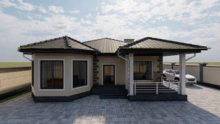 Project of a one-story house 3D 12X14.50 Проект одноэтажного дома 3Д 12Х1450