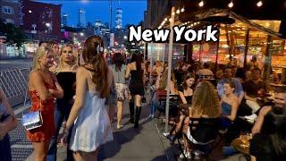 Nightlife In New York City - Manhattan Evening Walk