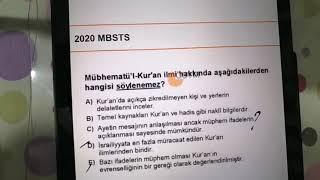 2020 MBSTS İLK 20 SORU AÇIKLAMALI ÇÖZÜM