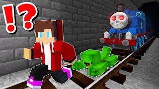 JJ and Mikey VS Horror Thomas Train CHALLENGE in Minecraft  Maizen Minecraft 13+
