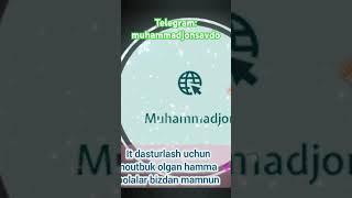 Telegram qidiruv joyiga muhammadjonsavdo deb yozing